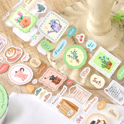 Healing Checklist Series Die Cutting Self-adhesive Tape featuring check designs for journaling, scrapbooking and collage