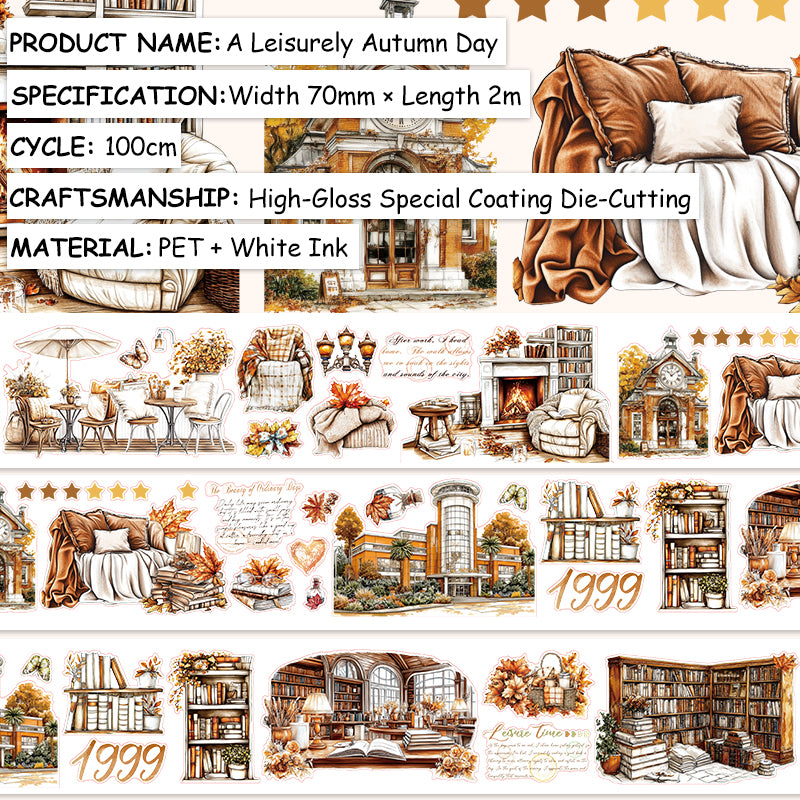 Leisurely Autumn Day Die Cutting PET Tape
