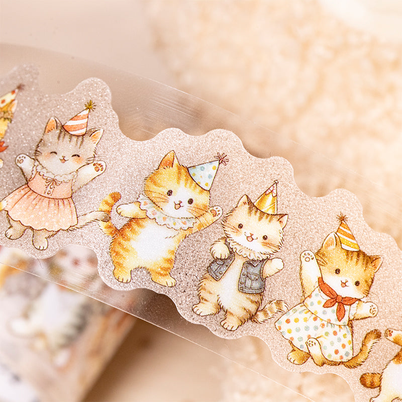 Little Hand in Big Hand Series Die Cutting Flash Sand PET Tape for journaling, scrapbooking and collage