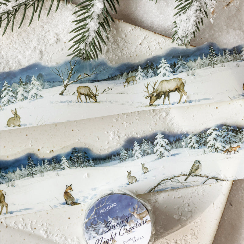 Snow Country Memoirs Series PET Tape featuring snow designs for journaling, scrapbooking and collage