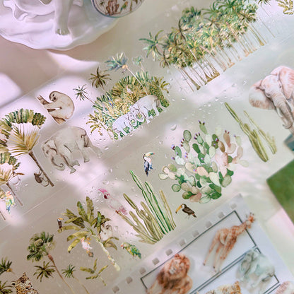 6.5cm*100cm Exploring The Jungle Die Cutting PET Tape