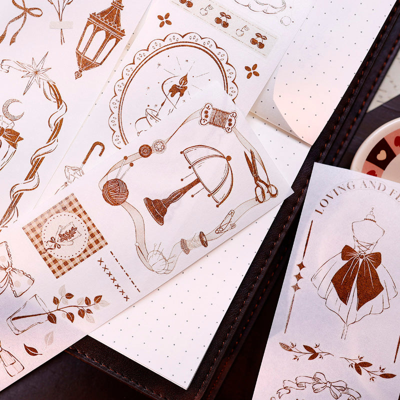 5cm*100cm Caramel Collection Die Cutting Washi/Fog PET Tape for journaling, scrapbooking and collage