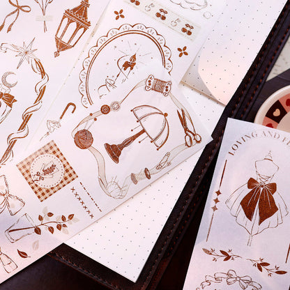 5cm*100cm Caramel Collection Die Cutting Washi/Fog PET Tape for journaling, scrapbooking and collage