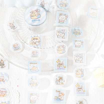 Heal Soft Cat Series Die Cutting Flash PET Tape featuring cat designs for journaling, scrapbooking and collage