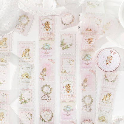 Fairy Tale Town Series Die Cutting Gold Stamping Sulfuric Acid Paper Tape featuring fairy, tale, and old designs for journaling, scrapbooking and collage