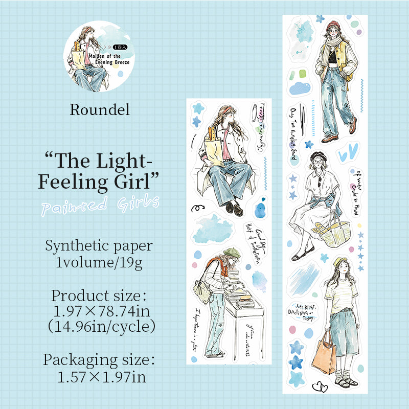 Painted Girl Series Die Cutting Synthetic Paper Tape