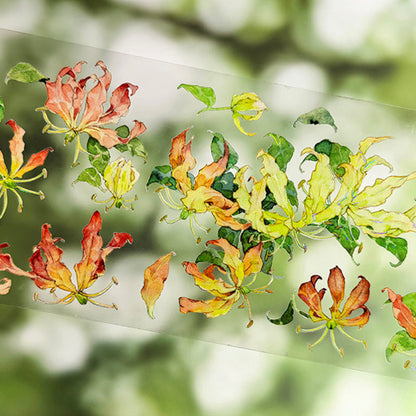Whole Roll 6cm*5m Garland Lily Shell Light PET Tape featuring light designs for journaling, scrapbooking and collage