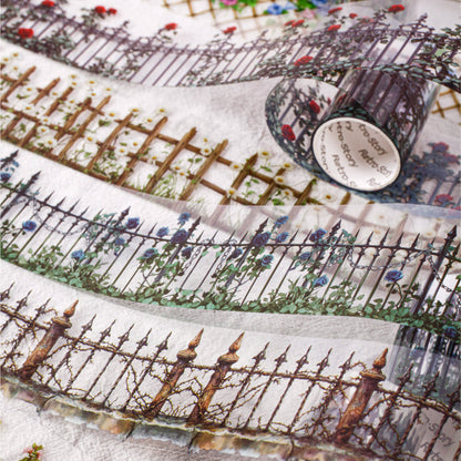 Retro fence series PET Tape featuring retro designs for journaling, scrapbooking and collage