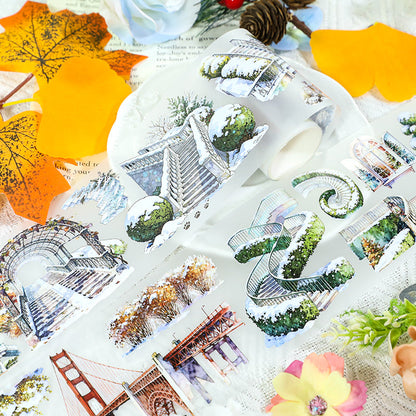 Frosted leaves Fog PET Tape for journaling, scrapbooking and collage