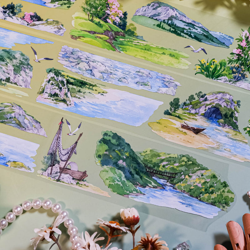 7cm*100cm By the lake PET Tape for journaling, scrapbooking and collage