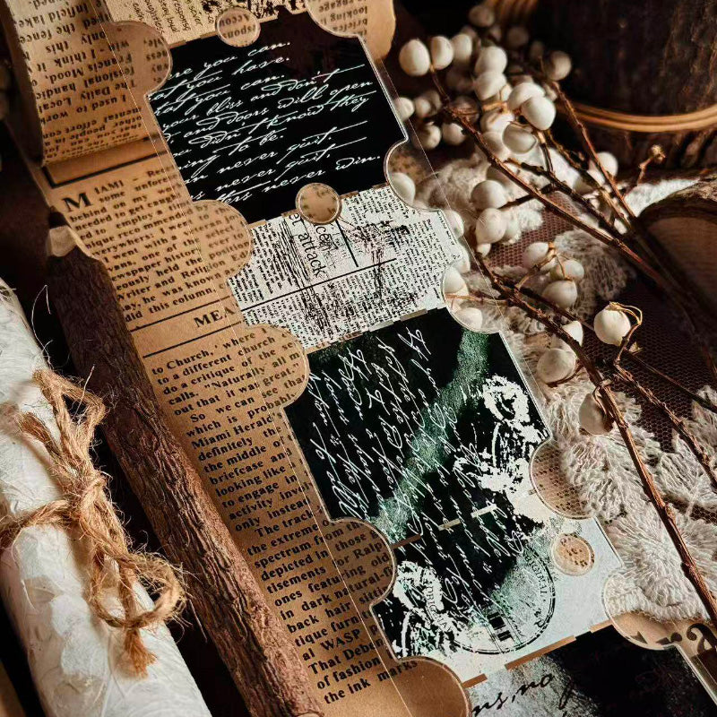 Whole Roll 5cm*5m Words Of The Letter Die Cutting PET Tape featuring letter designs for journaling, scrapbooking and collage