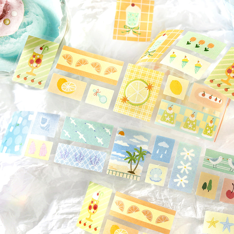 Endless Summer Series Die Cutting Washi Tape featuring summer designs for journaling, scrapbooking and collage