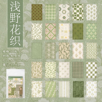 Huayang Floral Vintage Fabric Patchwork Material Book 50PCS Material Book
