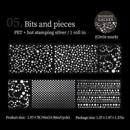 Boundless Galaxy Series Silver Stamping PET Tape