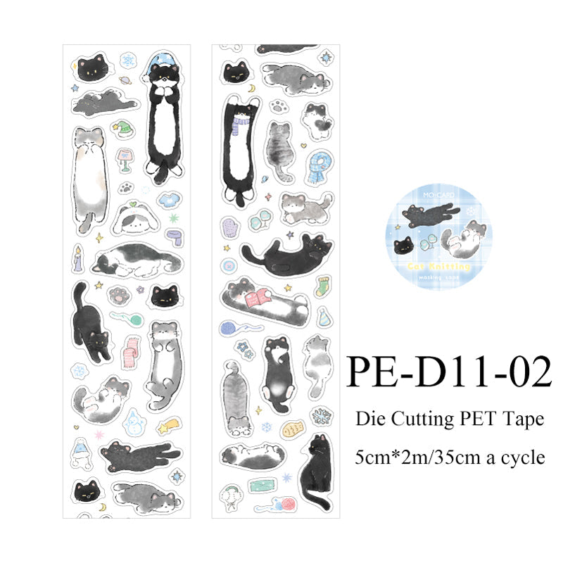 Kitten and puppy business series Die Cutting PET Tape