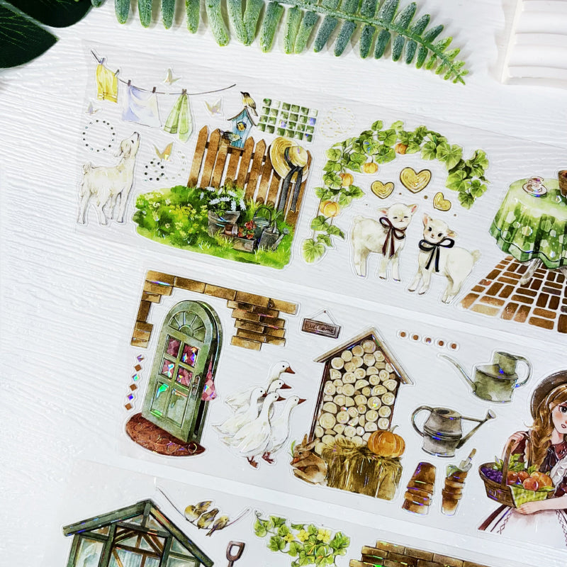 6cm*100cm Season Farm Die Cutting Shell Light PET Tape featuring sea, and light designs for journaling, scrapbooking and collage
