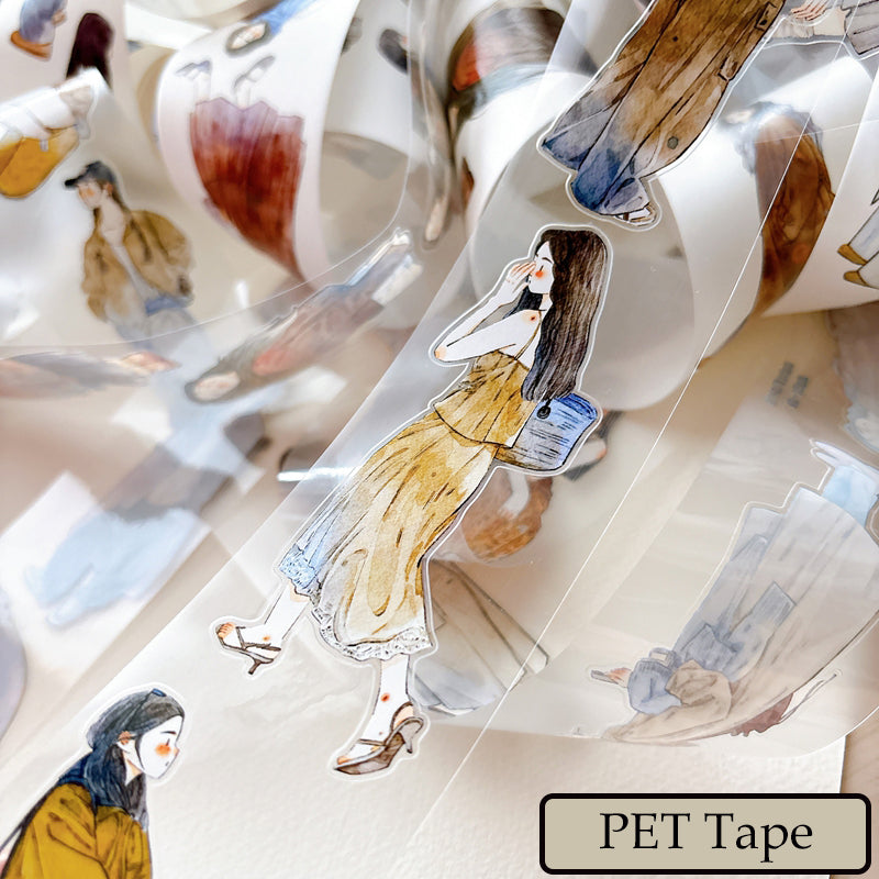 Whole Roll 5cm*10m Little Brown Die Cutting Washi/PET/Fog PET Tape