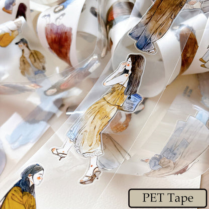 Whole Roll 5cm*10m Little Brown Die Cutting Washi/PET/Fog PET Tape