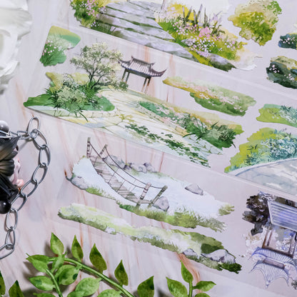 Whole Roll 6.5cm*5m On the Road in Spring PET Tape featuring spring designs for journaling, scrapbooking and collage