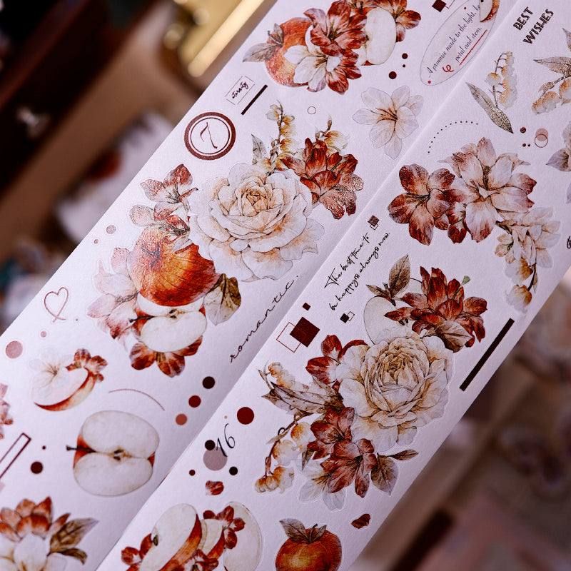 6cm*125cm Sweet Dream Blossoms Die Cutting Washi/PET/Shell Light PET Tape featuring sweet, dream, and light designs for journaling, scrapbooking and collage