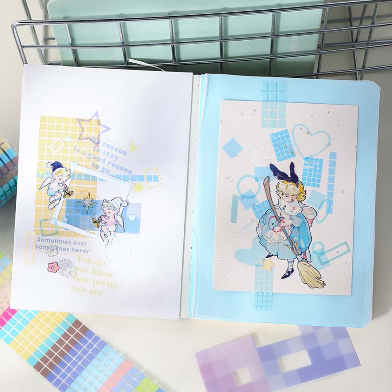 Small Square Series Die Cutting PET Tape for journaling, scrapbooking and collage