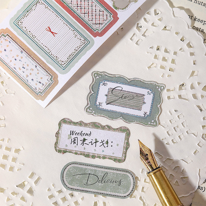 Tag Agglutination Series Die Cutting Writing Paper Tape for journaling, scrapbooking and collage