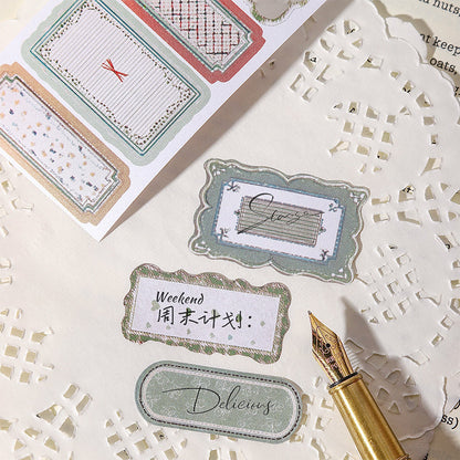 Tag Agglutination Series Die Cutting Writing Paper Tape for journaling, scrapbooking and collage