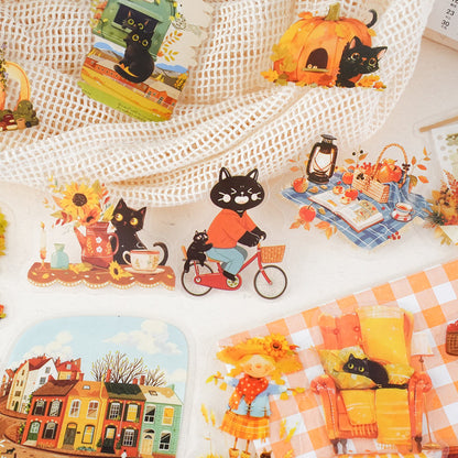 Cats Walking Series Sticker featuring cat designs for journaling, scrapbooking and collage