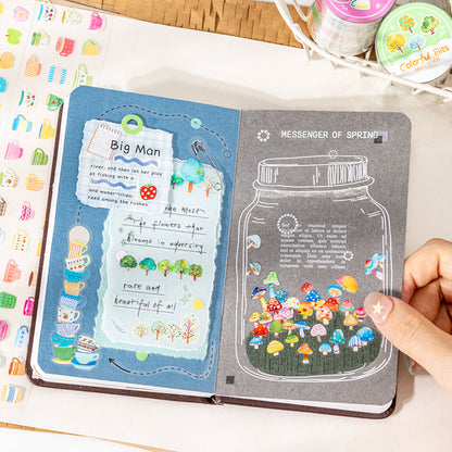 Colorful Little Things Series Die Cutting PET Tape featuring color designs for journaling, scrapbooking and collage