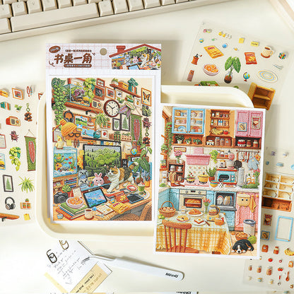 Corner Of Home Series 3D Sticker featuring home designs for journaling, scrapbooking and collage