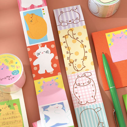 Flat Cat Diary Series Die Cutting Writing Paper Tape