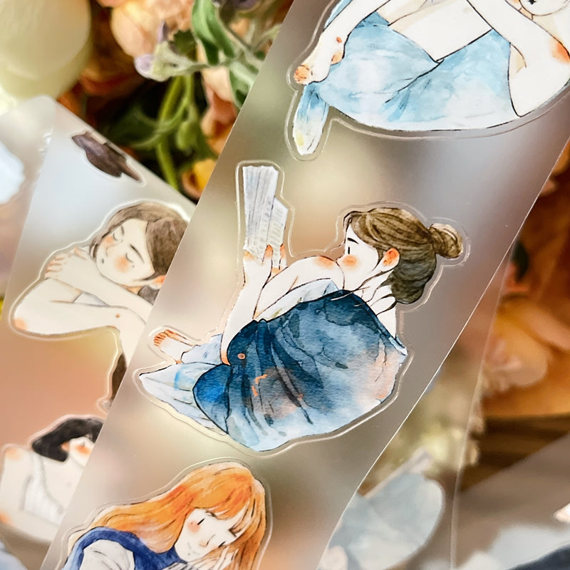 5cm*333cm Waiting Die Cutting Washi/PET/Fog PET Tape for journaling, scrapbooking and collage