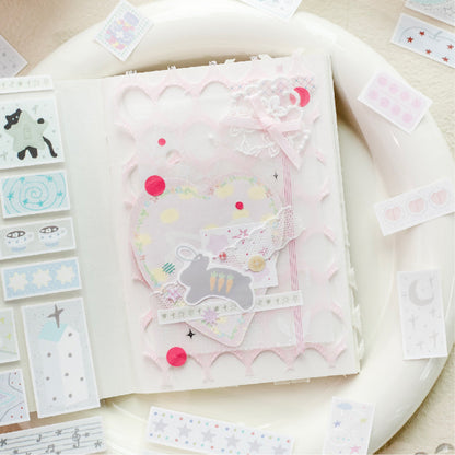 Collection of Stars Series Die Cutting Synthetic Paper Tape featuring star designs for journaling, scrapbooking and collage