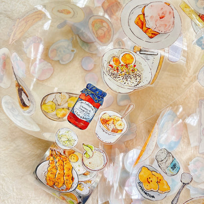 5cm*333cm Healing Cuisine Die Cutting Washi/PET/Fog PET Tape for journaling, scrapbooking and collage