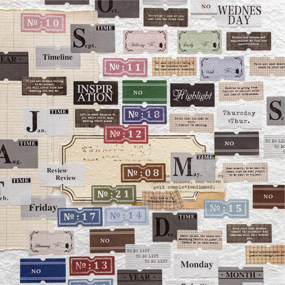 Label Element Series Die Cutting White Kraft Paper Tape featuring white designs for journaling, scrapbooking and collage