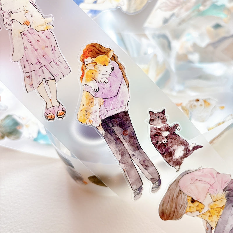 Whole Roll 6cm*10m Pet Companionship Die Cutting Washi/PET/Fog PET Tape