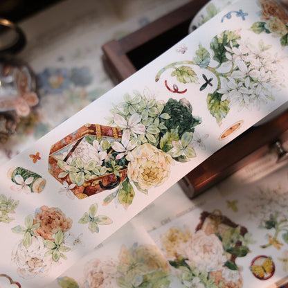 Whole Roll 5.5cm*5m Flower Box Die Cutting Washi/PET/Shell Light PET Tape