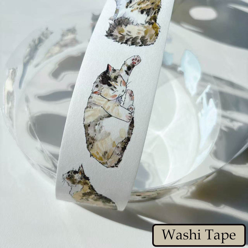 Whole Roll 3.5cm*10m kitty Die Cutting Washi/PET/Fog PET Tape
