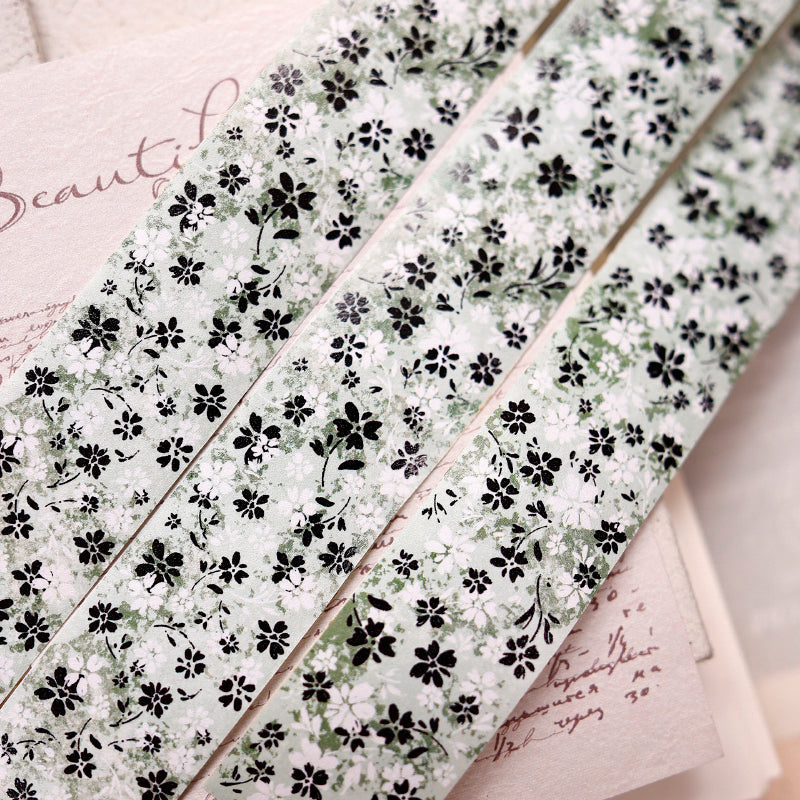 Whole Roll 2.7cm*3m Brownish Floral Patterns Washi Tape featuring floral, and brown designs for journaling, scrapbooking and collage