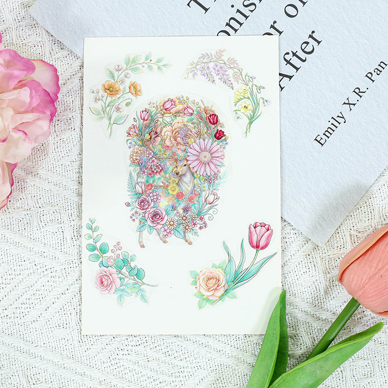Flower Fields Fairy Tale Shell Silver Fog PET Tape