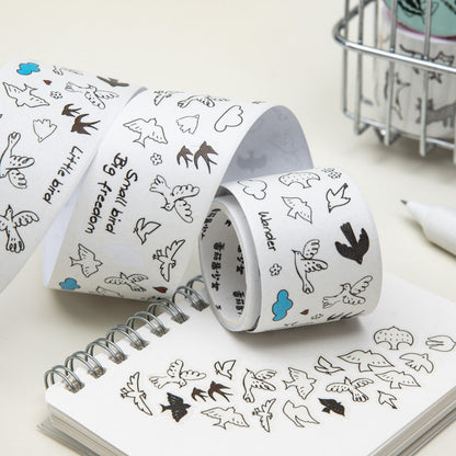 Sketchy Tiny Pets Series Die Cutting Washi Tape for journaling, scrapbooking and collage