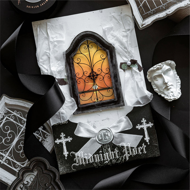 Ironwork Stained Window Series Sticker featuring wind designs for journaling, scrapbooking and collage