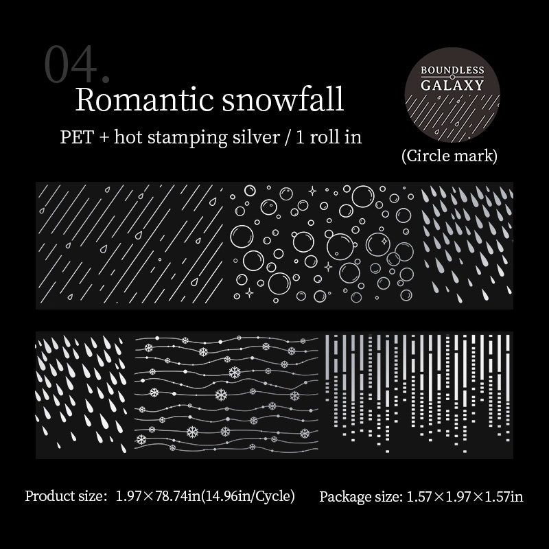 Boundless Galaxy Series Silver Stamping PET Tape