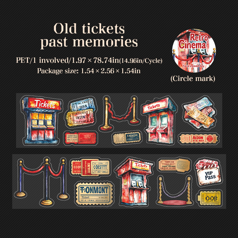 Retro Cinema Series Die Cutting PET Tape
