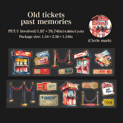 Retro Cinema Series Die Cutting PET Tape