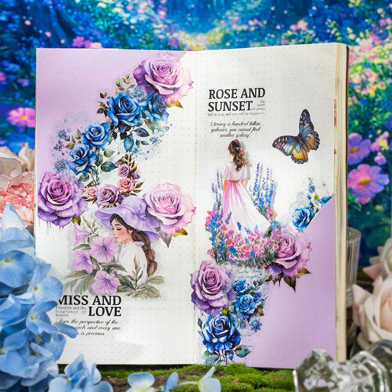 Embracing the beauty of flowers Sticker