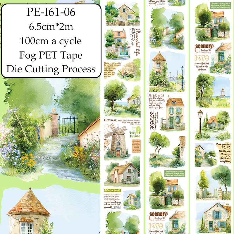 Country Flower Events Die Cutting Fog PET Tape featuring flower designs for journaling, scrapbooking and collage