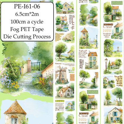 Country Flower Events Die Cutting Fog PET Tape featuring flower designs for journaling, scrapbooking and collage