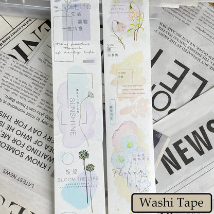 Whole Roll 5cm*6m Blending Watercolor Cloud Die Cutting Washi/PET Tape