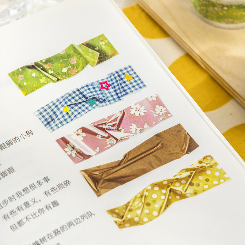 Floral Ruffled Series Washi Tape featuring floral designs for journaling, scrapbooking and collage